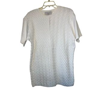 NWT- Adrienne Vittadini white hand knit sweater. Size 1X